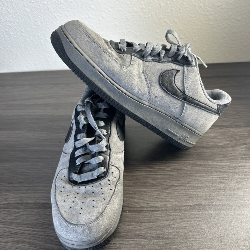 Nike Air Force 1 Low By You Womens 11 Gray Suede Black DN4165-991 Custom As-Is